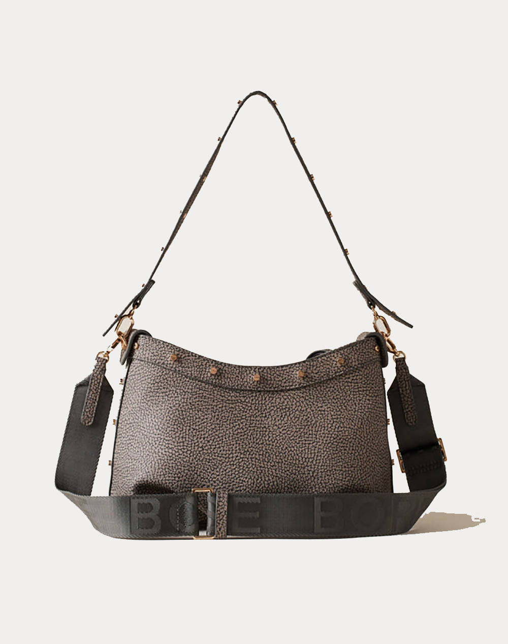 BORBONESE BORBONESE HOBO BAG PE,PL,AF,LEATHER ITAL.ORIGIN (Dimensiuni: 26 x 18 x 9 cm.)