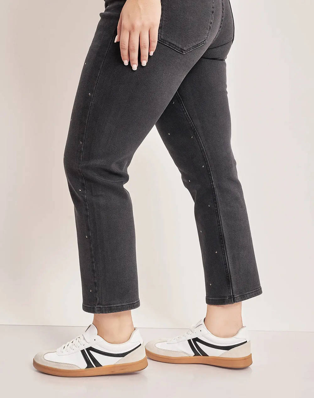 PARABITA Pantaloni jean Straight fit cu strass