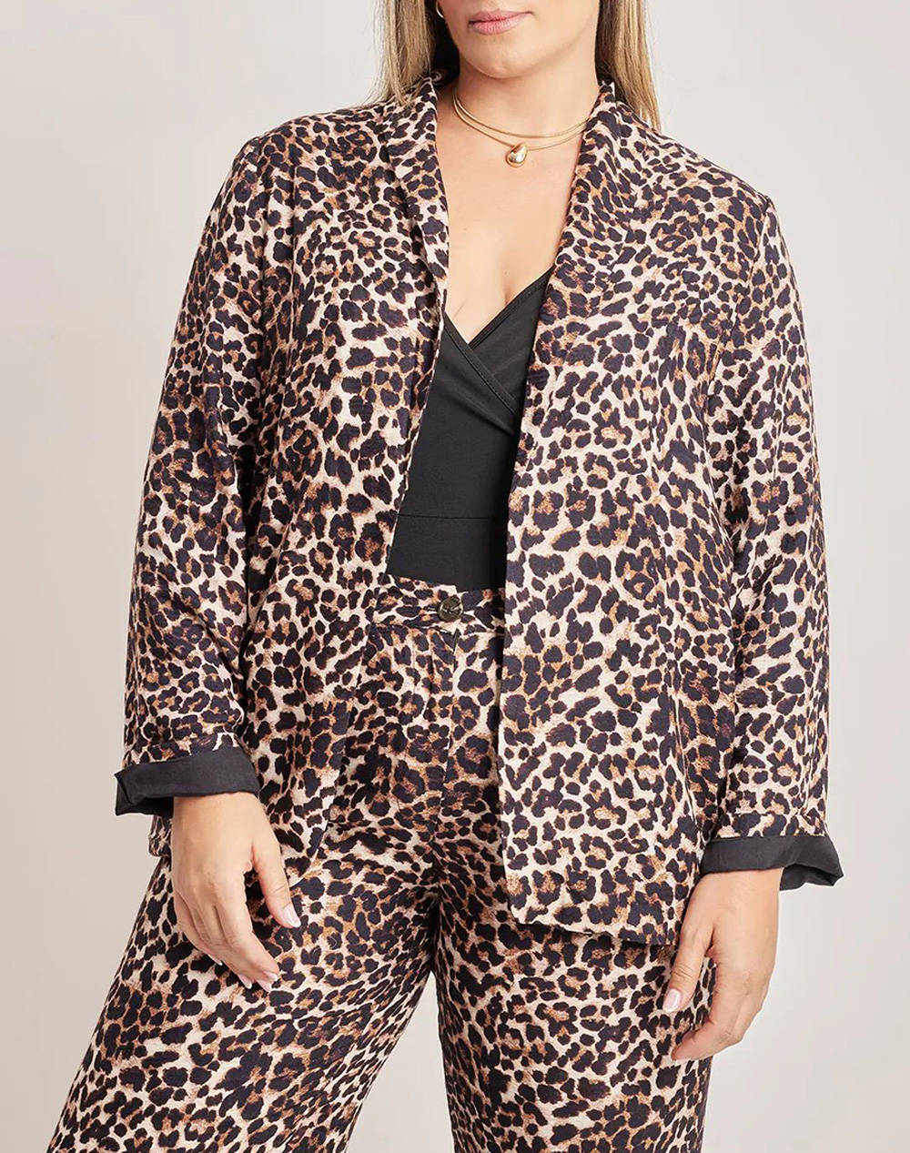 PARABITA Sacou animal print cu revere