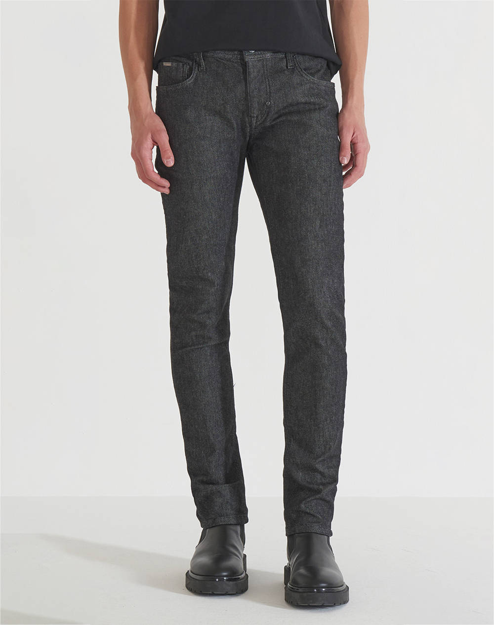 ANTONY MORATO MMDT00241FA750515W01861 MIN OF 12 JEANS OZZY TAPERED FIT IN CYBER RAW BLACK DENIM PANTALONI