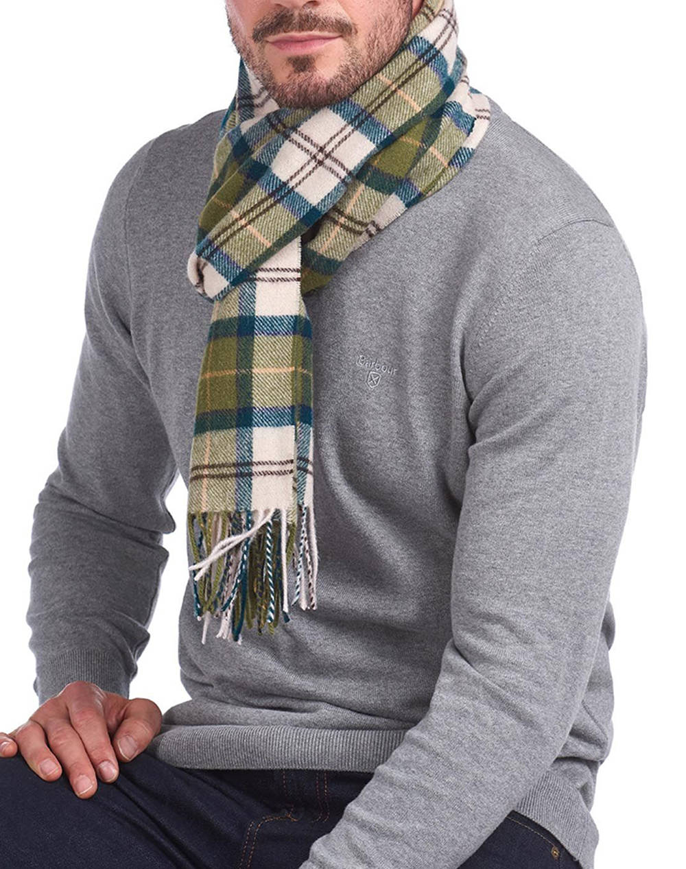 BARBOUR TARTAN LAMBSWOOL SCARF FULAR