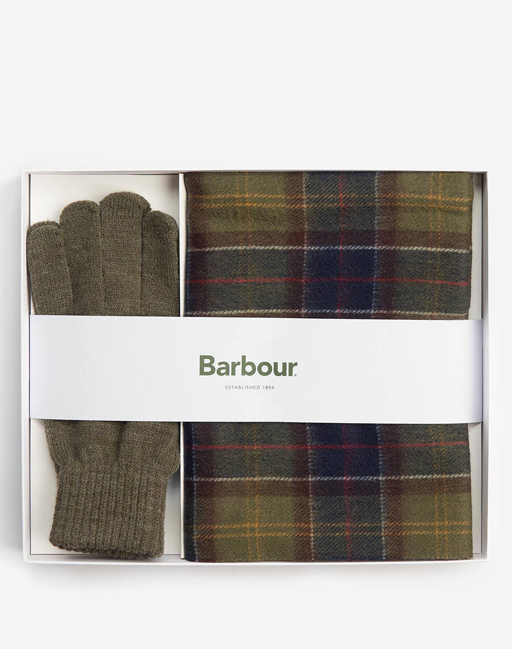 BARBOUR TARTAN SCARF & GLOVE GIFT SET SET FULAR-MANUSI