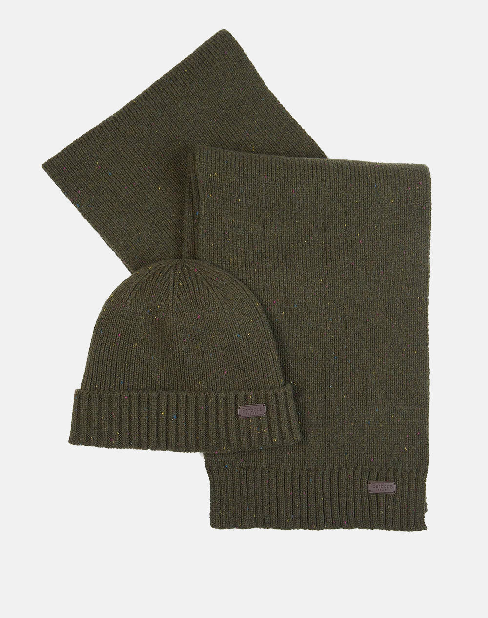 BARBOUR CARLTON FLECK BEANIE & SCARF GIFT SET FES-FULAR