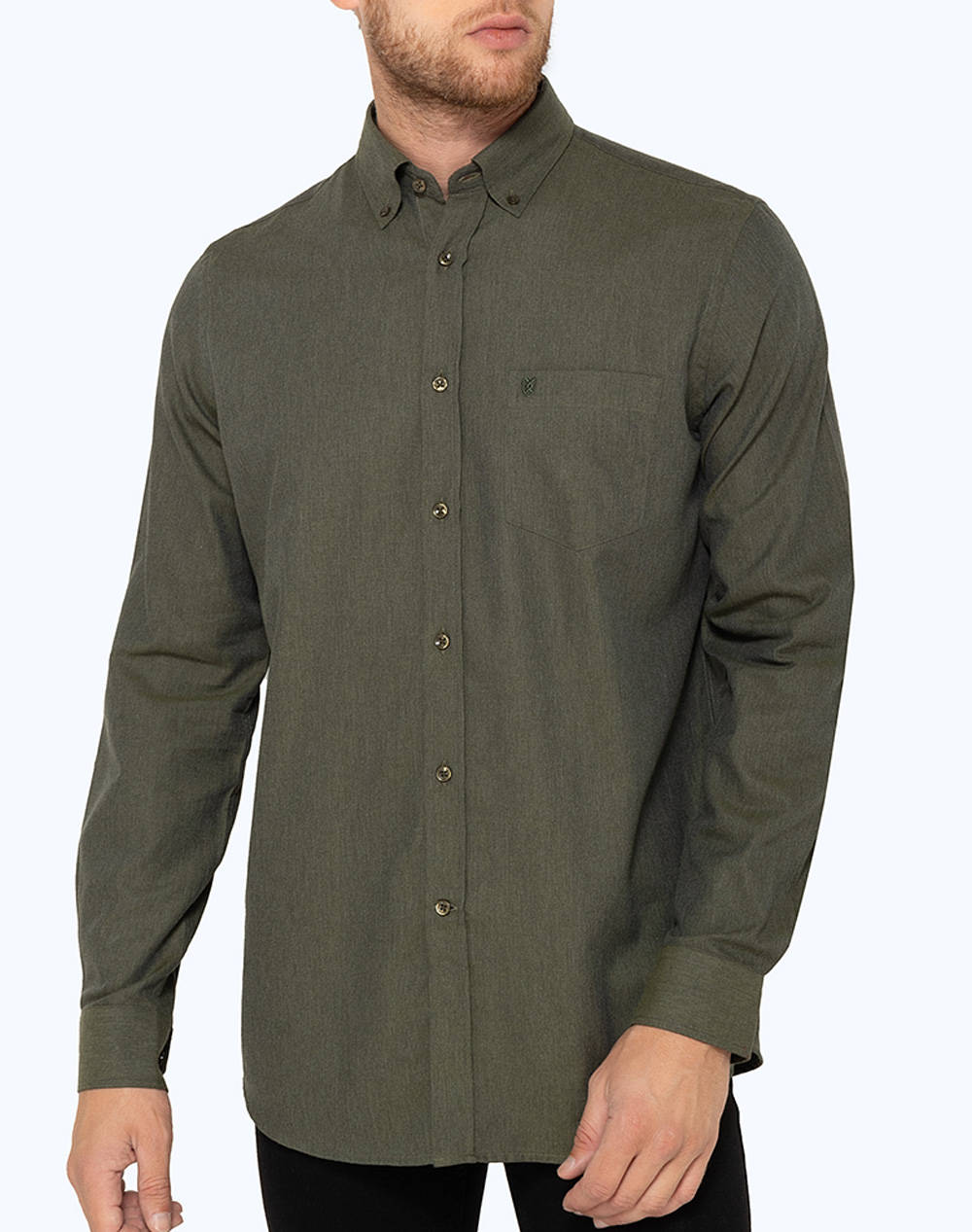 THE BOSTONIANS CAMASA REGULAR FIT Plain FLANNEL Button-down Regular Fit