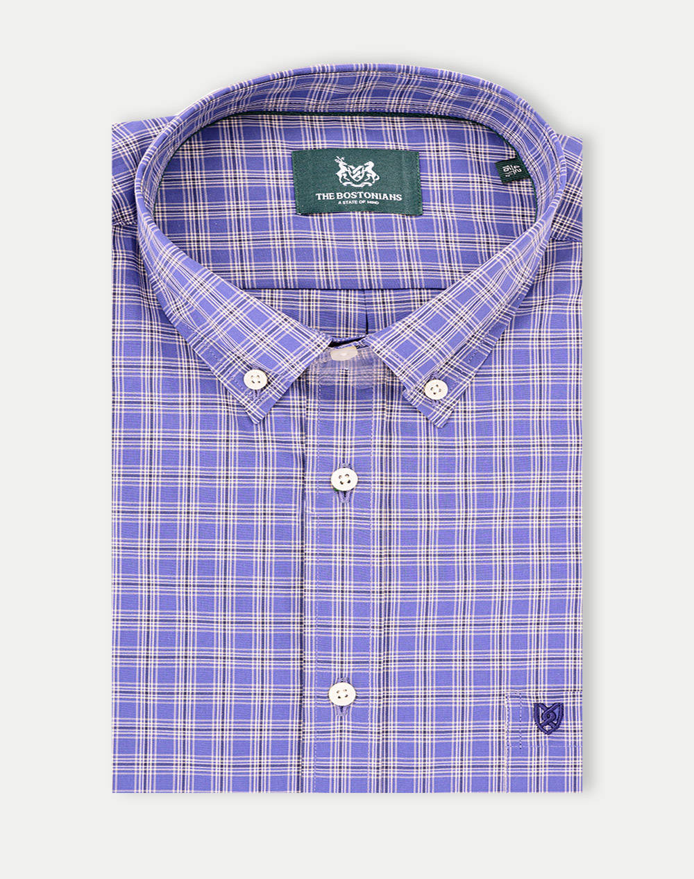 THE BOSTONIANS CAMASA MAVERICK POPLIN REGULAR FIT MedCheck POPLIN Button-down Regular FIT