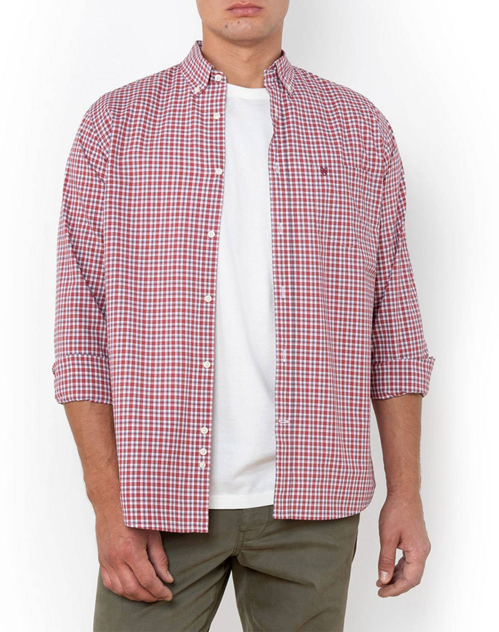 THE BOSTONIANS CAMASA MAVERICK POPLIN REGULAR FIT MedCheck POPLIN Button-down Regular FIT