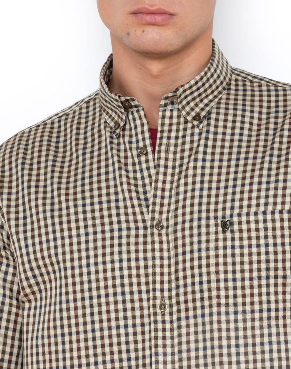 THE BOSTONIANS CAMASA MAVERICK TWILL REGULAR FIT MedCheck TWILL Button-down Regular FIT