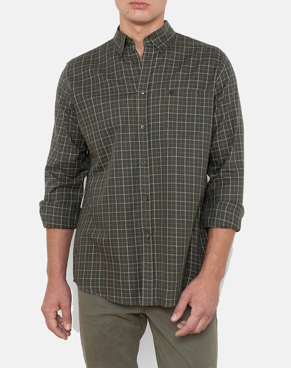 THE BOSTONIANS CAMASA MAVERICK TWILL REGULAR FIT MedCheck TWILL Button-down Regular FIT