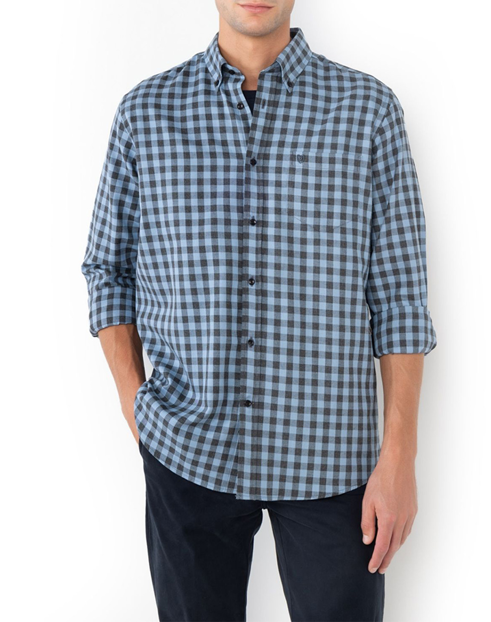 THE BOSTONIANS CAMASA MAVERICK TWILL REGULAR FIT MedCheck TWILL Button-down Regular FIT