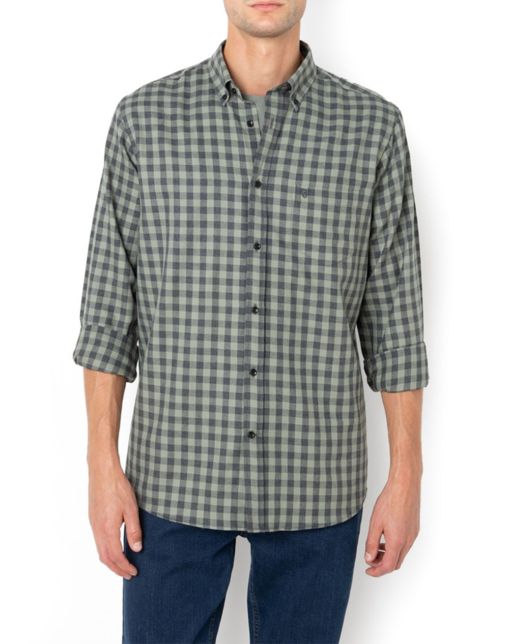 THE BOSTONIANS CAMASA MAVERICK TWILL REGULAR FIT MedCheck TWILL Button-down Regular FIT