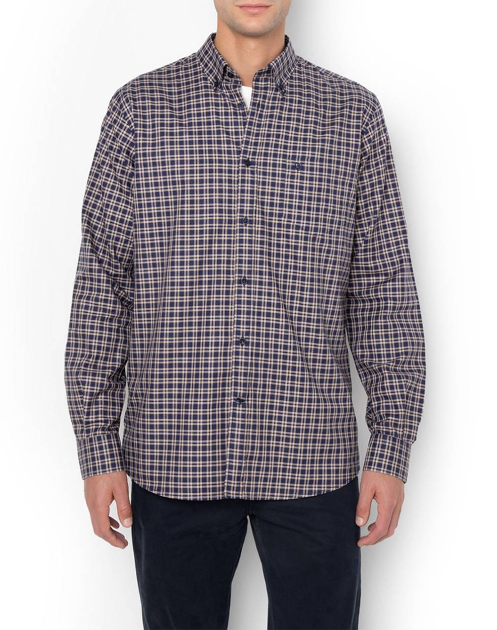 THE BOSTONIANS CAMASA MAVERICK TWILL REGULAR FIT MedCheck TWILL Button-down Regular FIT