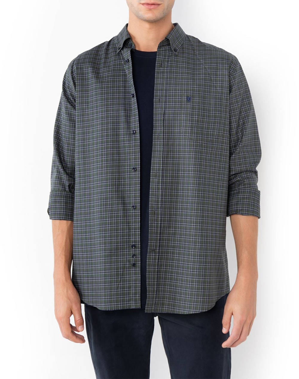 THE BOSTONIANS CAMASA MAVERICK TWILL REGULAR FIT MedCheck TWILL Button-down Regular FIT