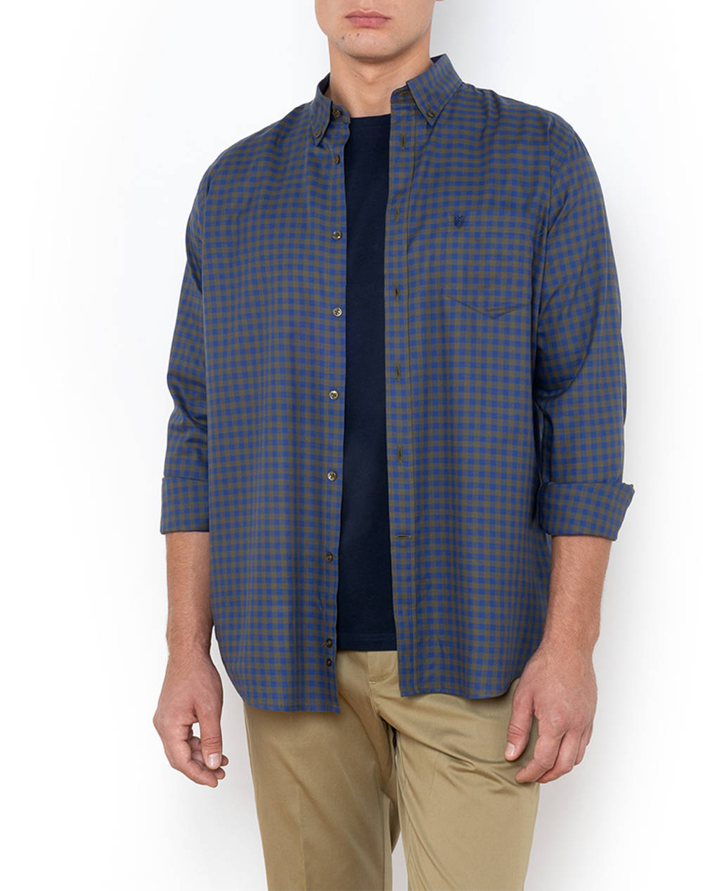 THE BOSTONIANS CAMASA MAVERICK TWILL REGULAR FIT MedCheck TWILL Button-down Regular FIT