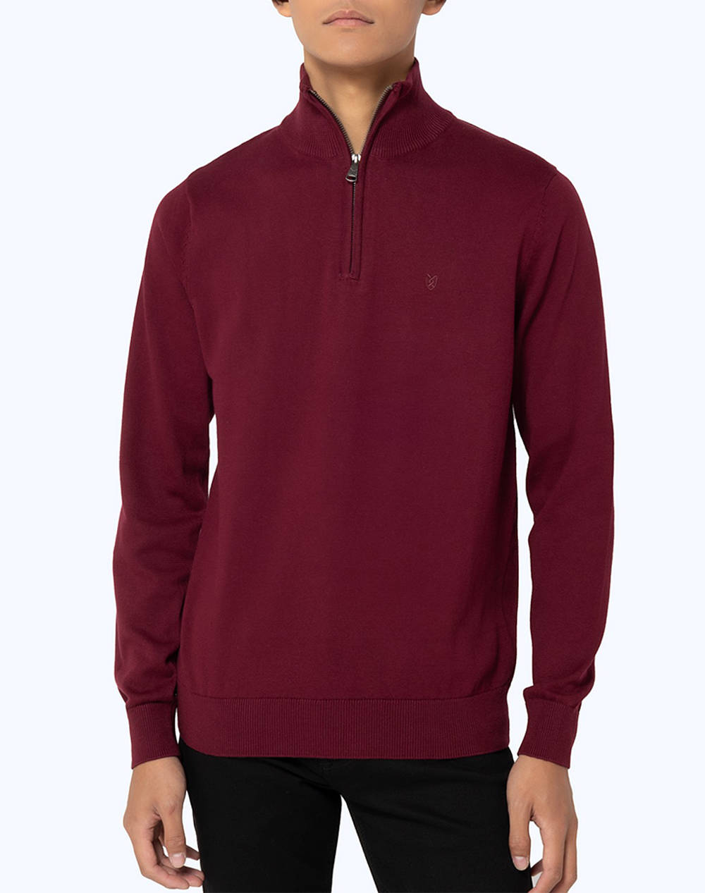 THE BOSTONIANS TRICOTAT DE BUMBAC HALF-ZIP REGULAR FIT