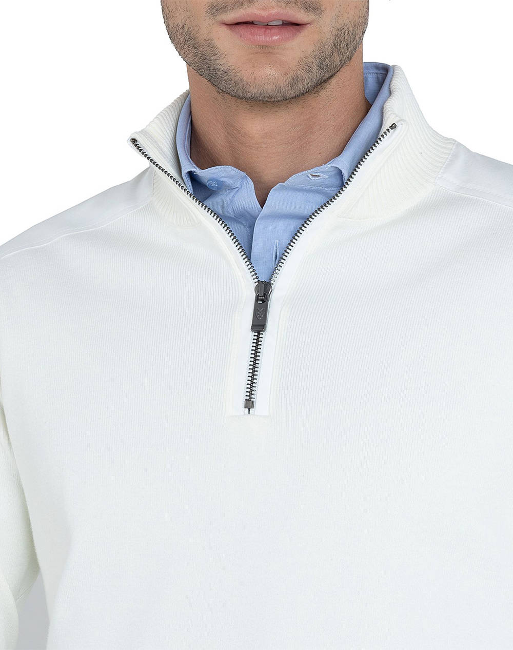 THE BOSTONIANS TRICOTAT DIN BUMBAC HALF-ZIP REGULAR FIT