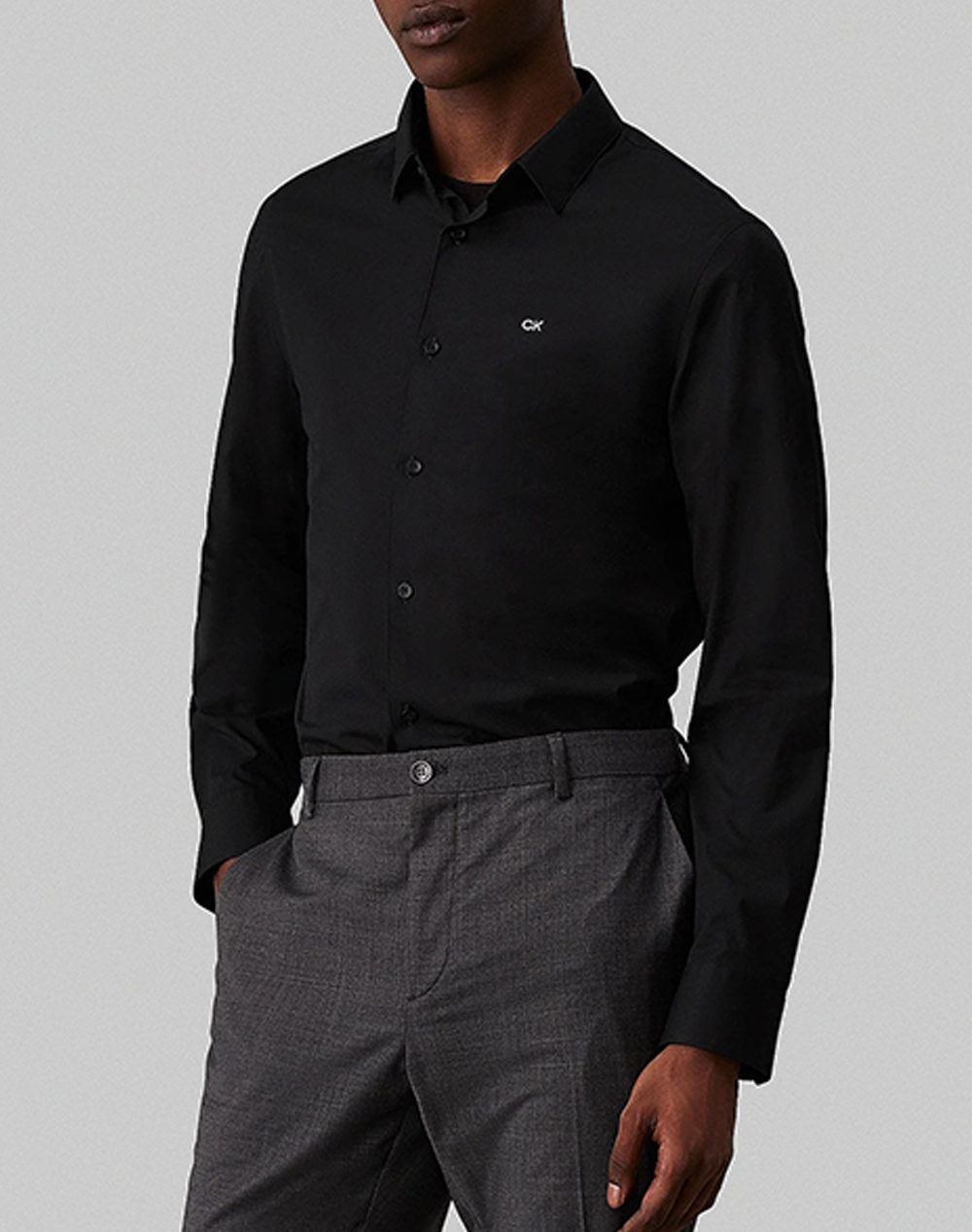 CALVIN KLEIN POPLIN STRETCH SLIM SHIRT