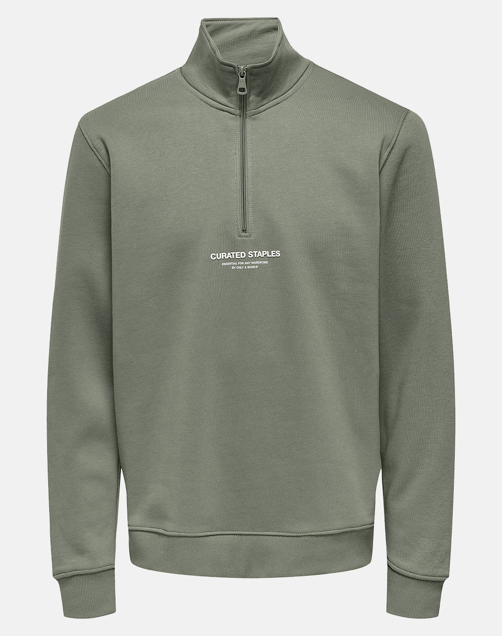 ONLY &SONS ONSCURATED REG HALF ZIP SWEAT NOOS