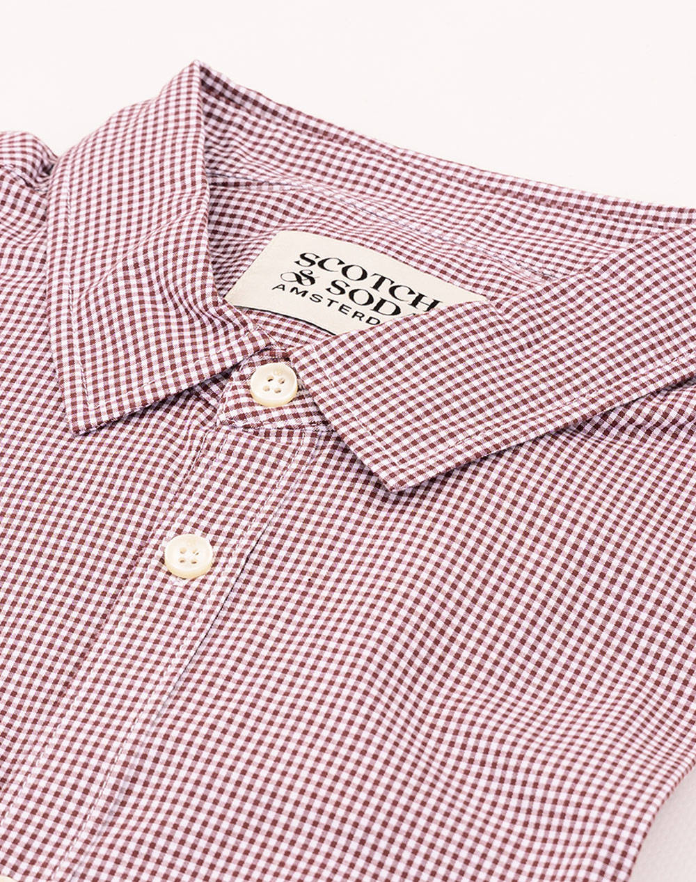 SCOTCH&SODA POPLIN MICRO CHECK SHIRT