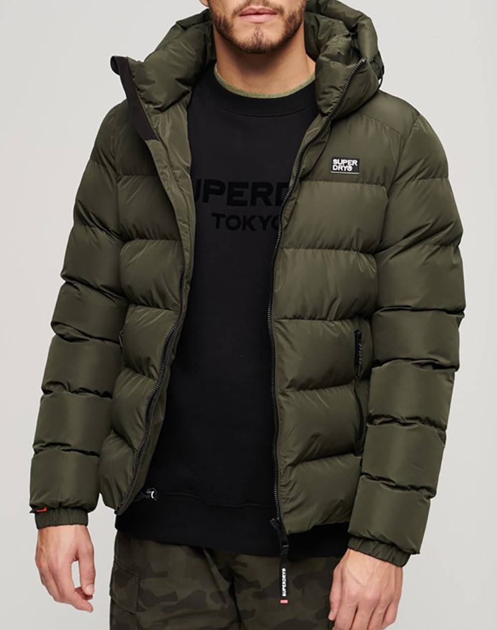 SUPERDRY D2 SDCD HOODED SPORTS PUFFER JACKET GEACA DE BARBATI