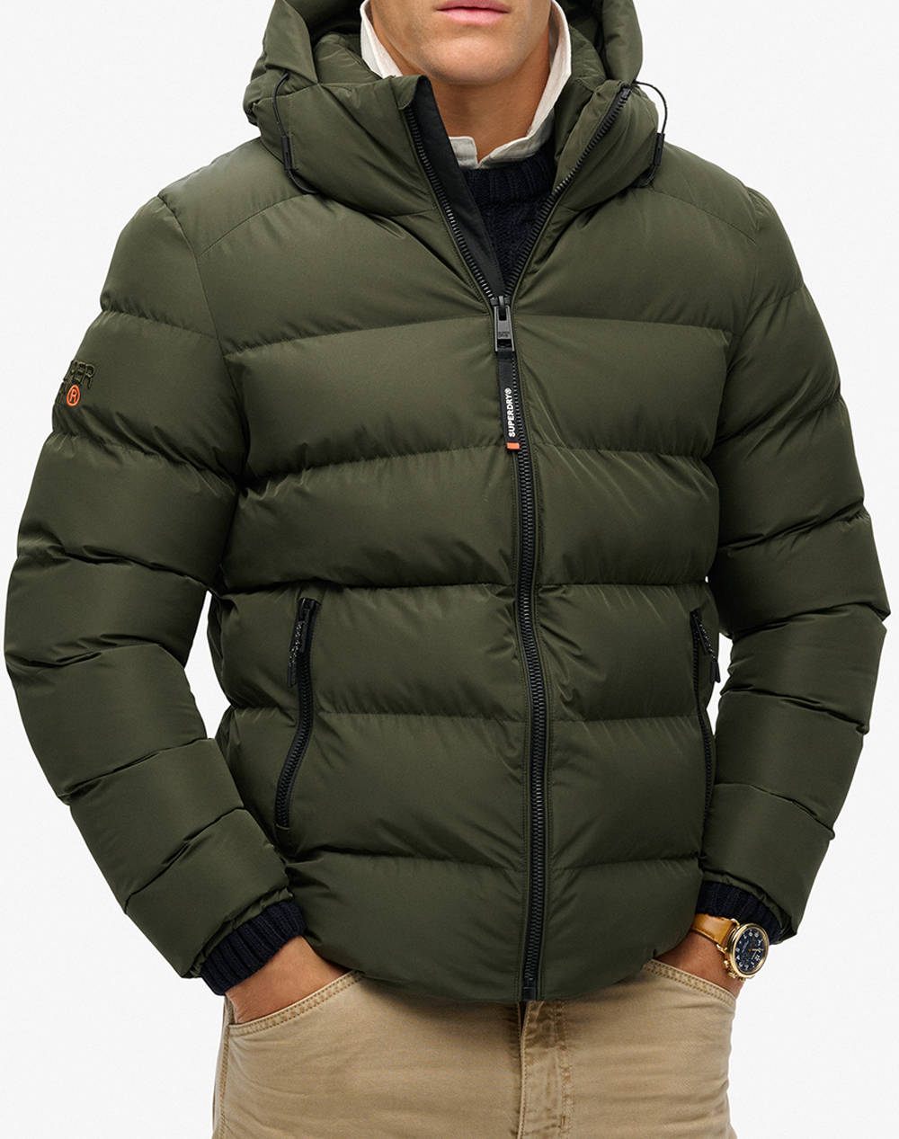 SUPERDRY D2 SDCD HOODED SPORTS PUFFER JACKET GEACA DE BARBATI