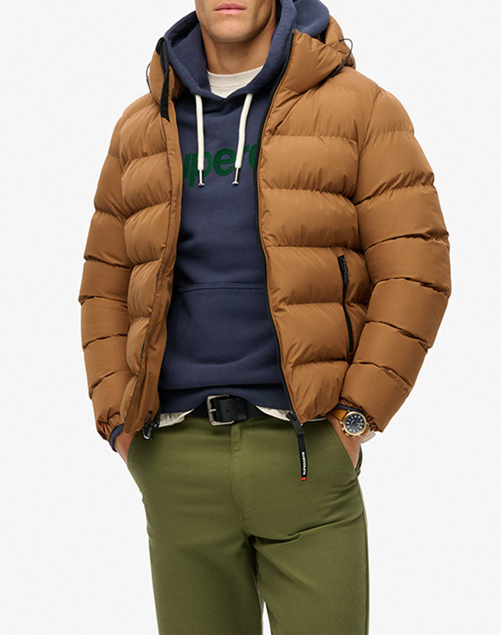 SUPERDRY D2 SDCD HOODED SPORTS PUFFER JACKET GEACA DE BARBATI