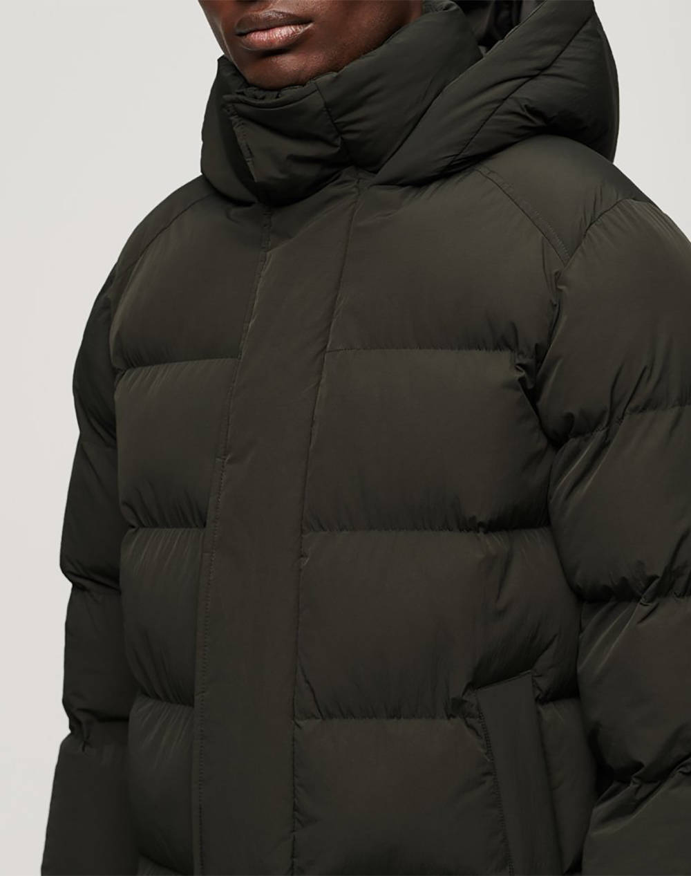 SUPERDRY D2 MRCH HOODED LONGLINE PUFFER JACKET GEACA DE BARBATI