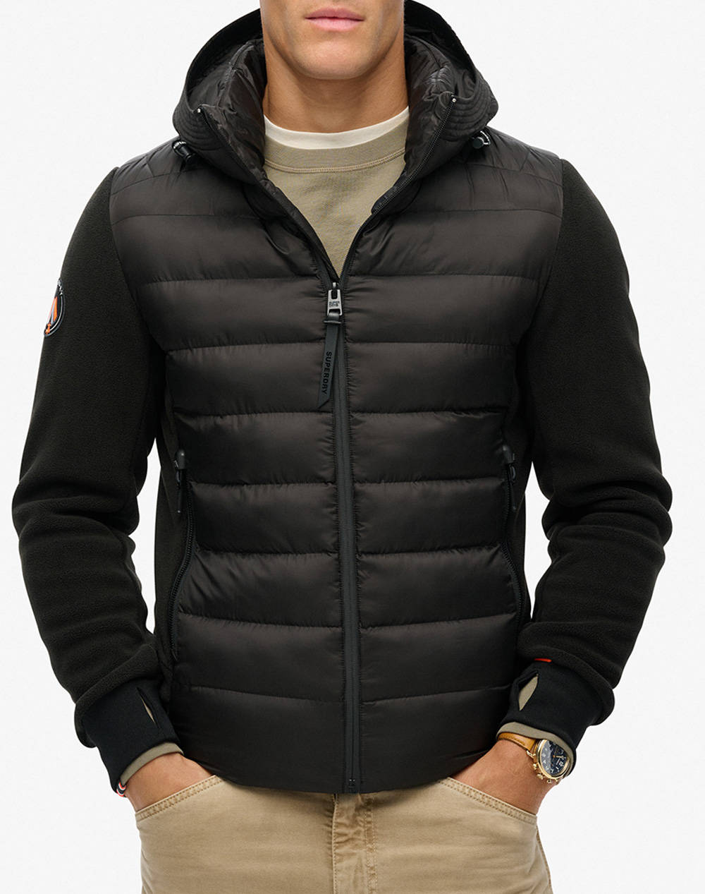 SUPERDRY D3 SDCD HOODED STORM FLEECE BOMBER GEACA DE BARBATI