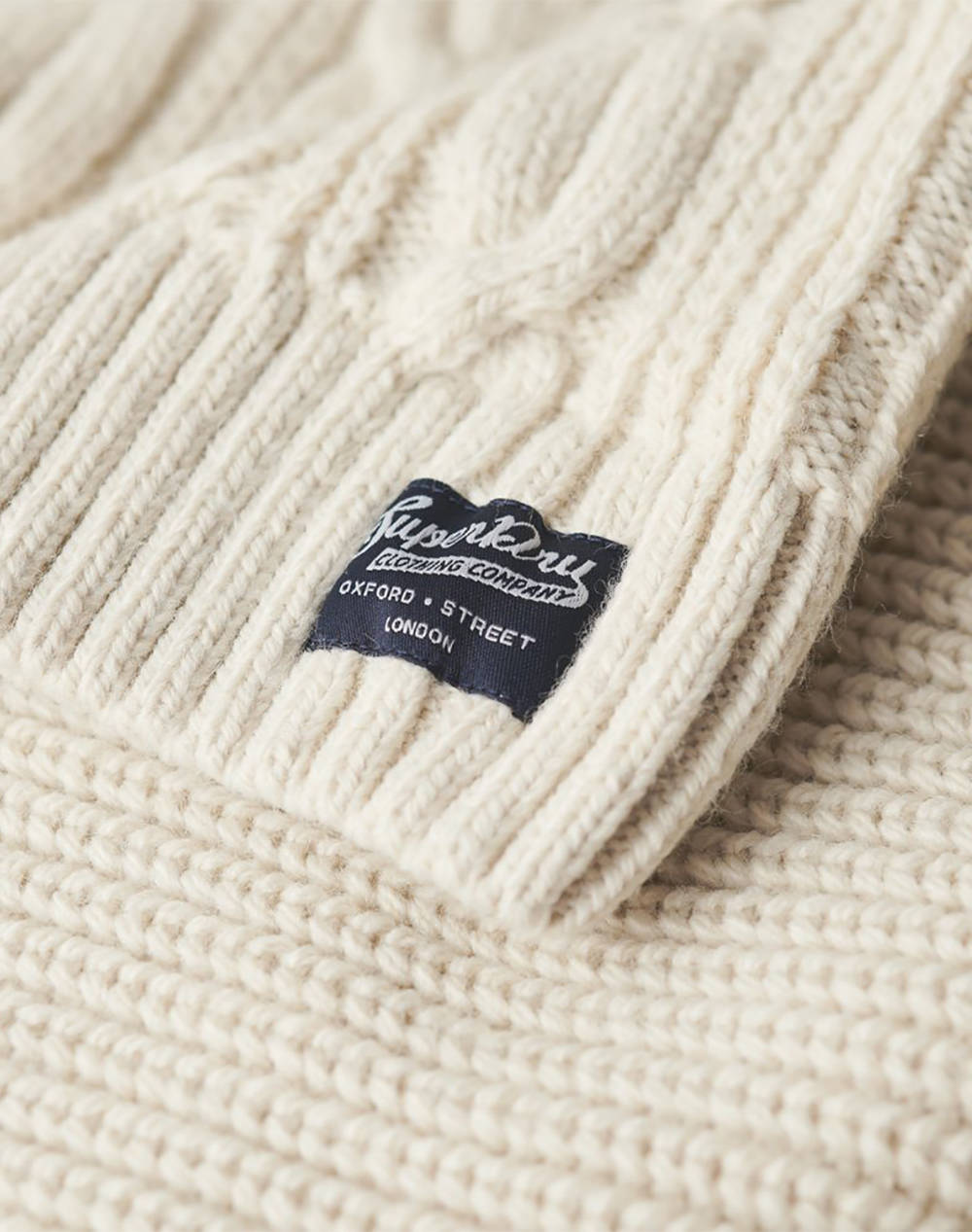 SUPERDRY D1 OVIN JACOB CABLE KNIT HALF ZIP TRICOTAT DE BARBATI