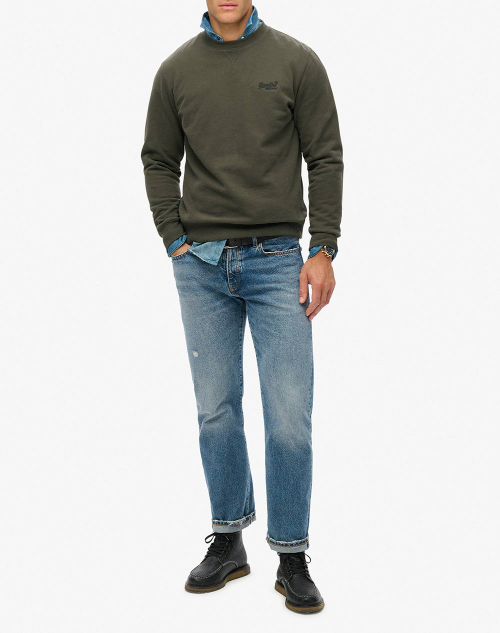 SUPERDRY D1 OVIN ESSENTIAL LOGO CREW SWEATSHIRT HANORAC DE BARBATI