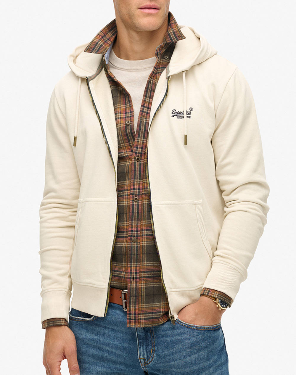 SUPERDRY D2 OVIN ESSENTIAL LOGO WASHED ZIPHOOD HANORAC DE BARBATI