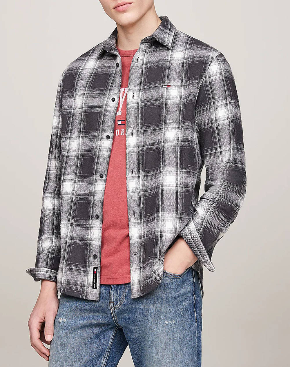 TOMMY JEANS TJM REG CHECK FLANNEL SHIRT EXT