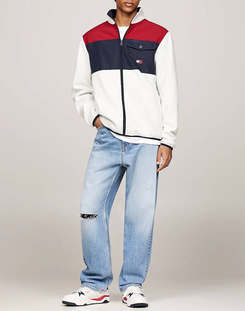 TOMMY JEANS TJM RLX BADGE FLEECE ZIP THRU