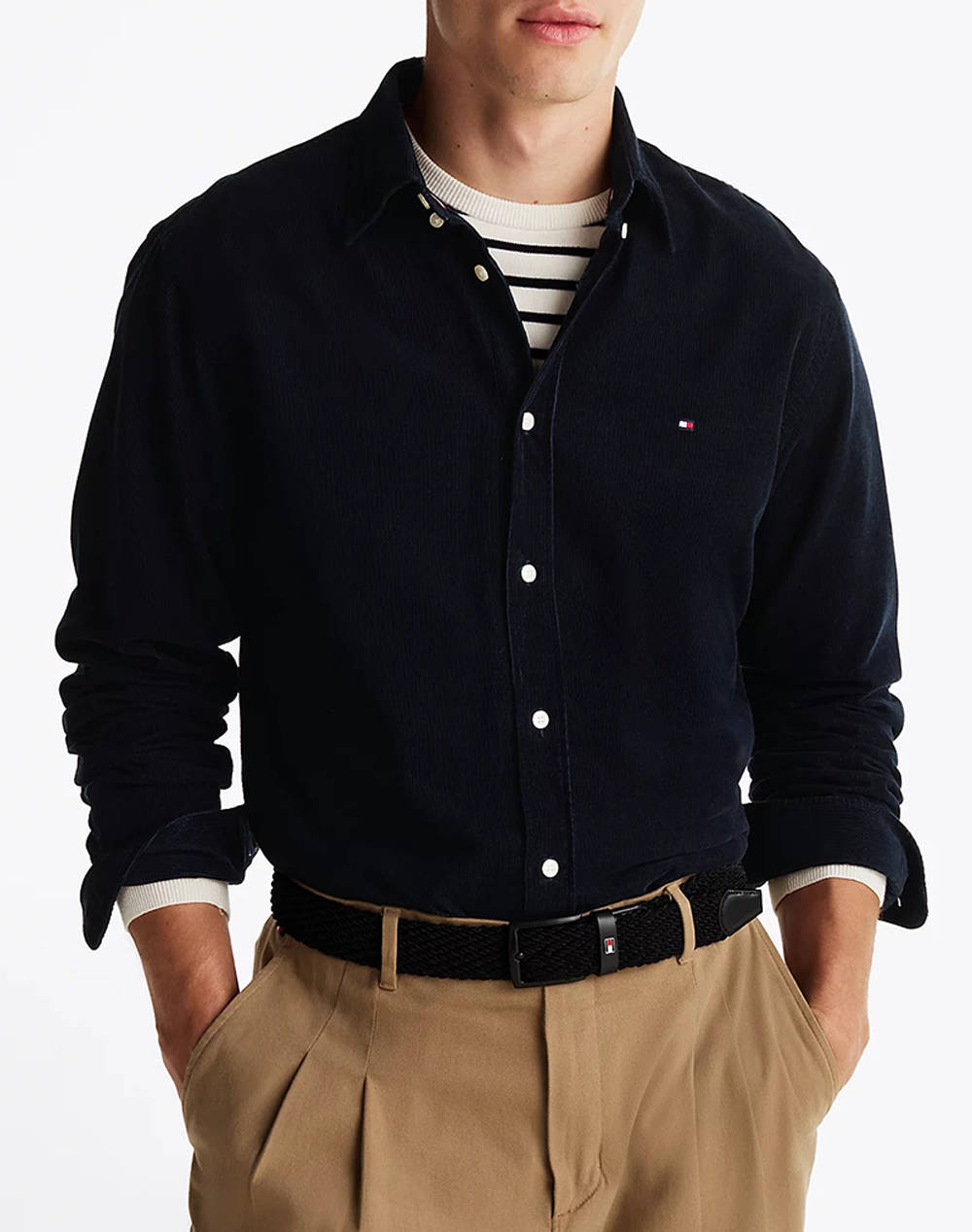 TOMMY HILFIGER SOLID CORDUROY RF SHIRT