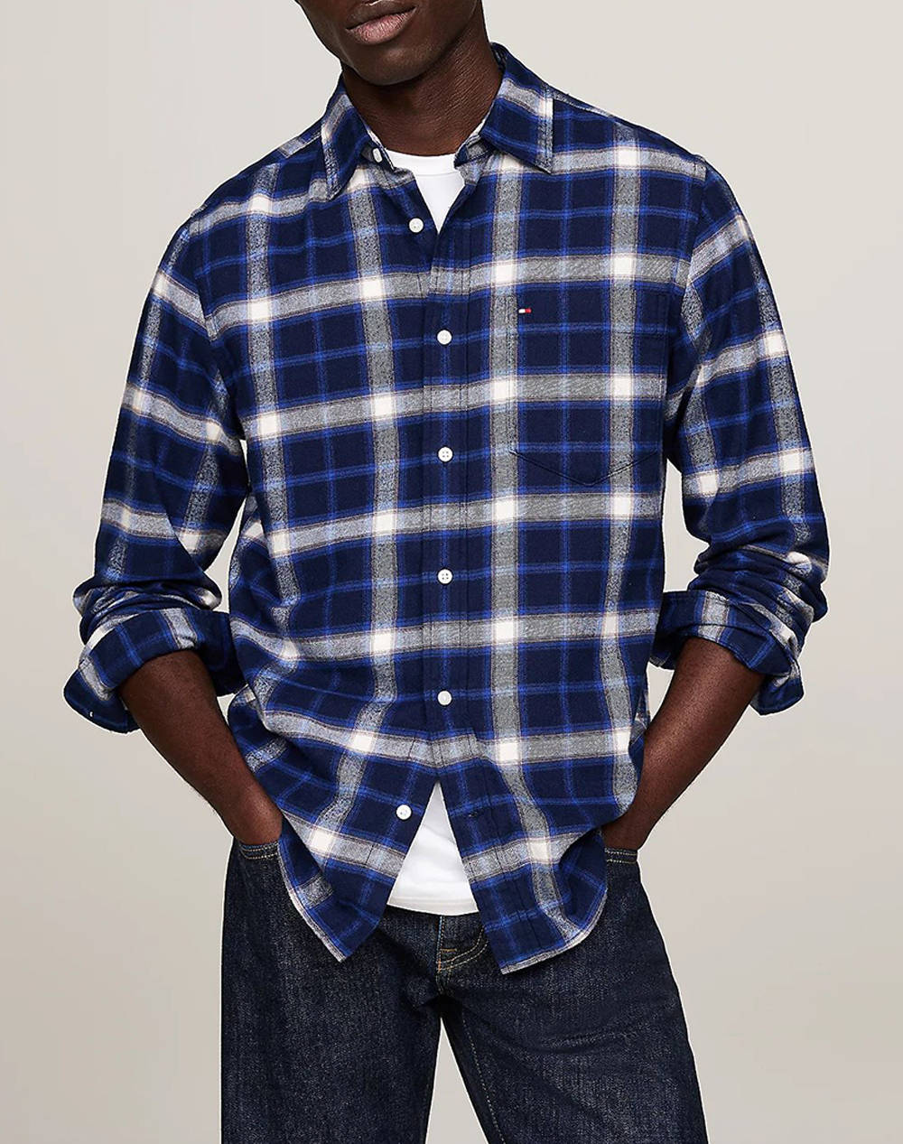 TOMMY HILFIGER BRUSHED SHADOW CHECK RF SHIRT