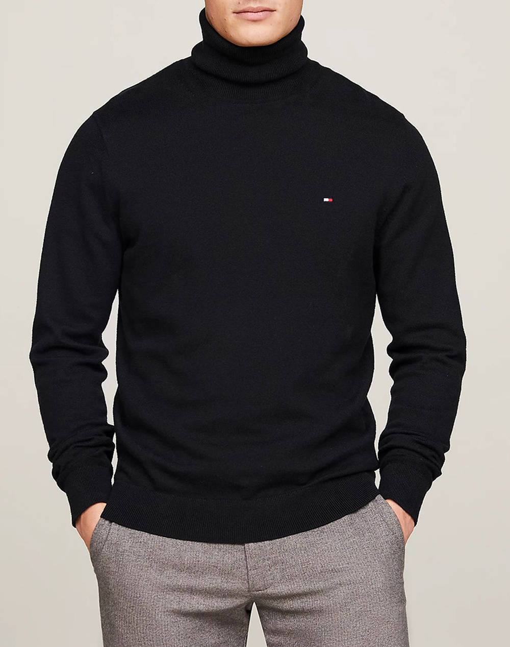 TOMMY HILFIGER PIMA ORG CTN CASHMERE ROLL NECK