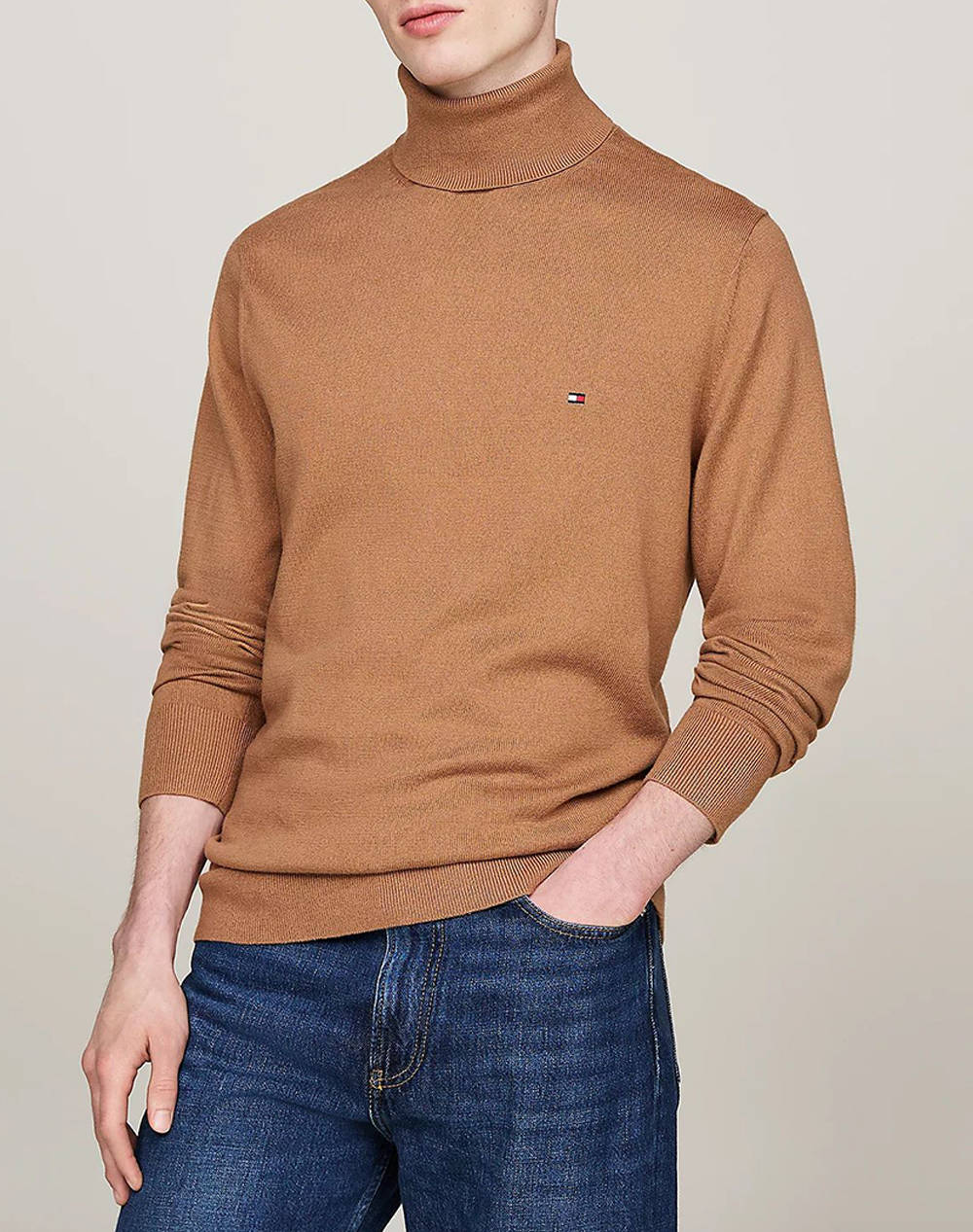 TOMMY HILFIGER PIMA ORG CTN CASHMERE ROLL NECK