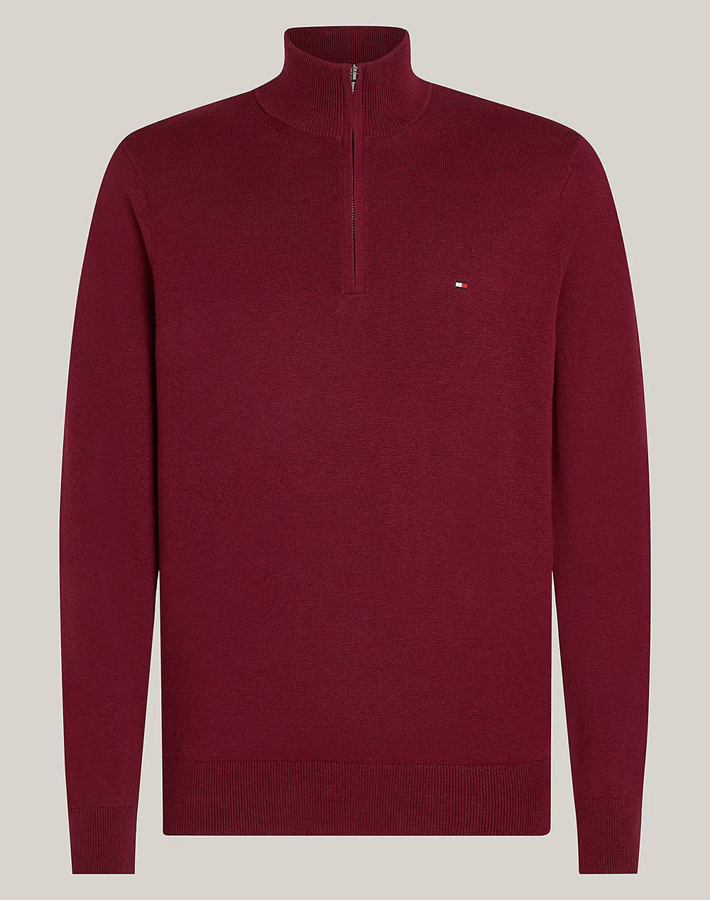 TOMMY HILFIGER PIMA ORG CTN CASHMERE ZIP MOCK