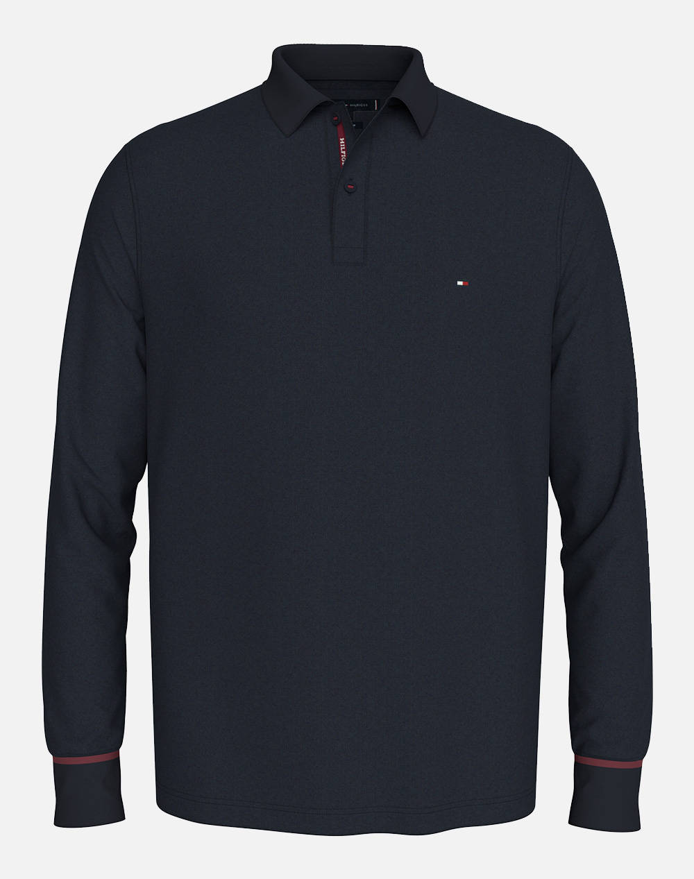 TOMMY HILFIGER L/S PLACKET INTEREST REG POLO