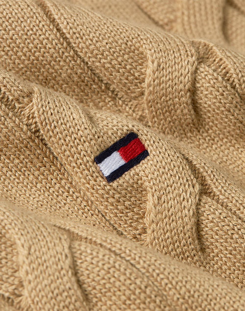 TOMMY HILFIGER CLASSIC COTTON CABLE ZIP MOCK