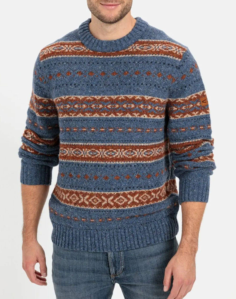 CAMEL ACTIVE Pulover Tricotatr Crewneck Jacquard