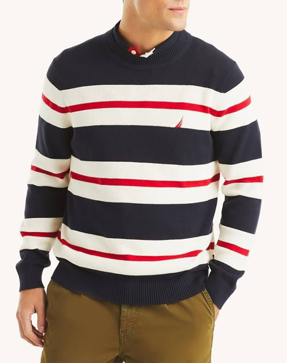 NAUTICA BLUZA TRICOTATA MM STRIPED TEXTURE CREW (9GG)