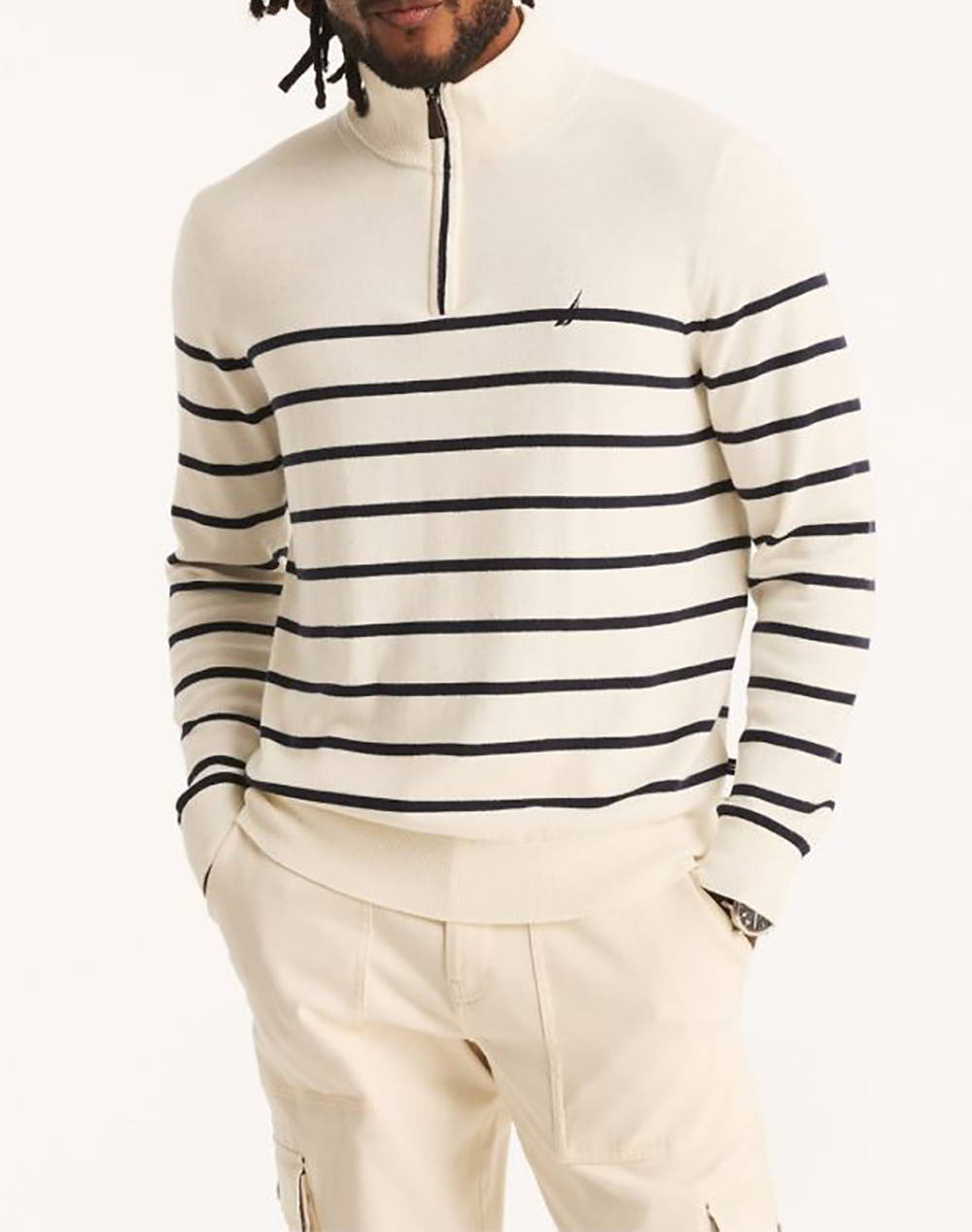 NAUTICA BLUZA TRICOTATA MM NAVTECH STRIPED 1/4 ZIP (12GG)