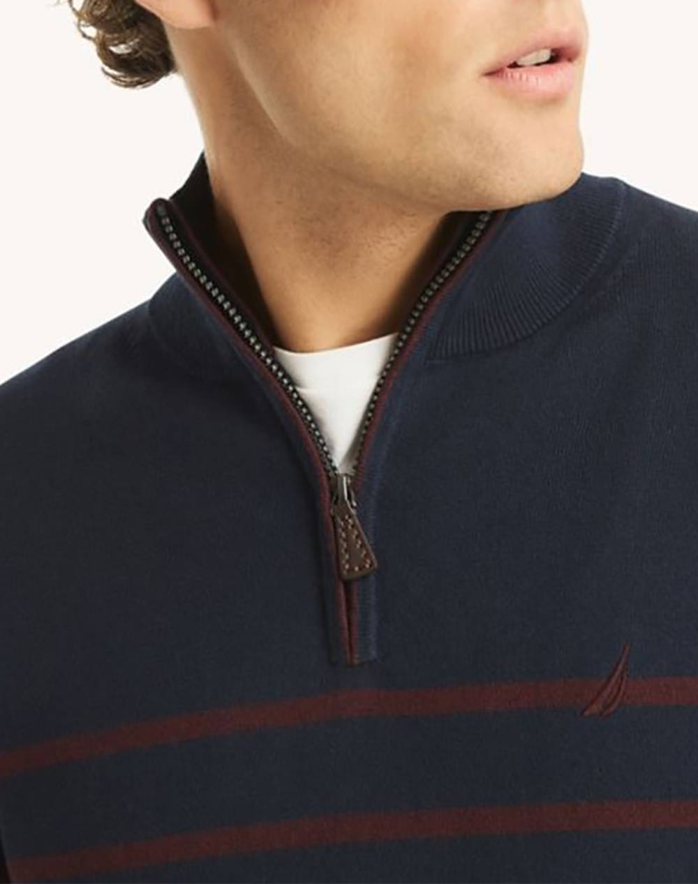 NAUTICA BLUZA TRICOTATA MM NAVTECH STRIPED 1/4 ZIP (12GG)