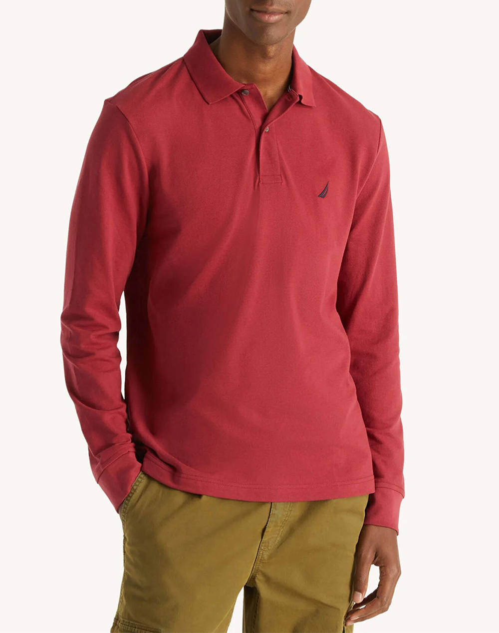 NAUTICA BLUZA POLO MM LS DECK POLO_SUSTAINABLE