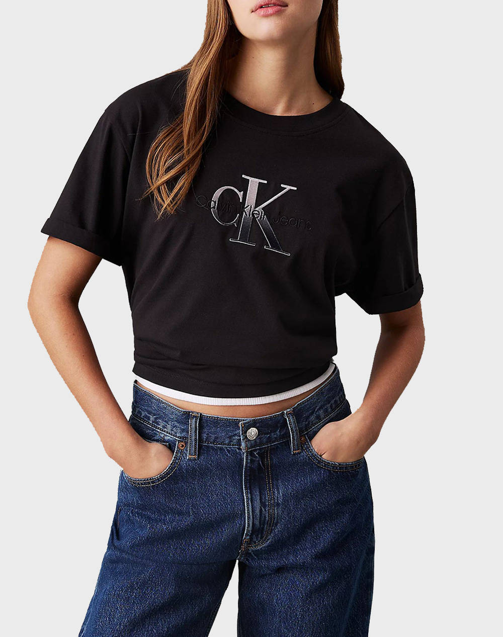 CALVIN KLEIN JEANS EMBROIDERED MONOLOGO TEE