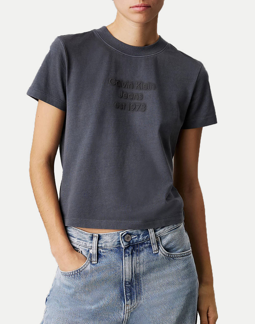 CALVIN KLEIN JEANS WASHED PUFF PRINT BABY TEE