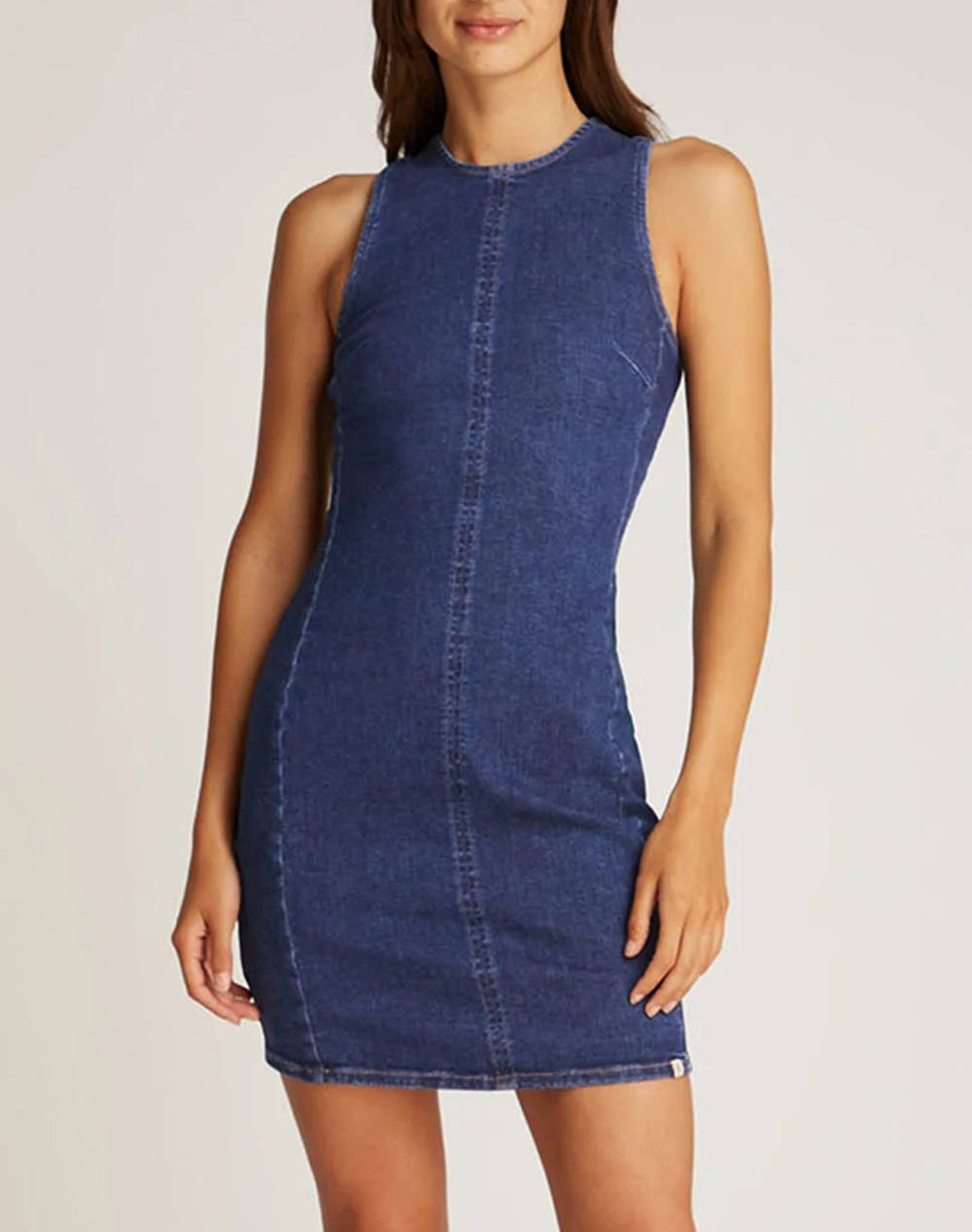 CALVIN KLEIN JEANS MINI COLUMN DENIM DRESS