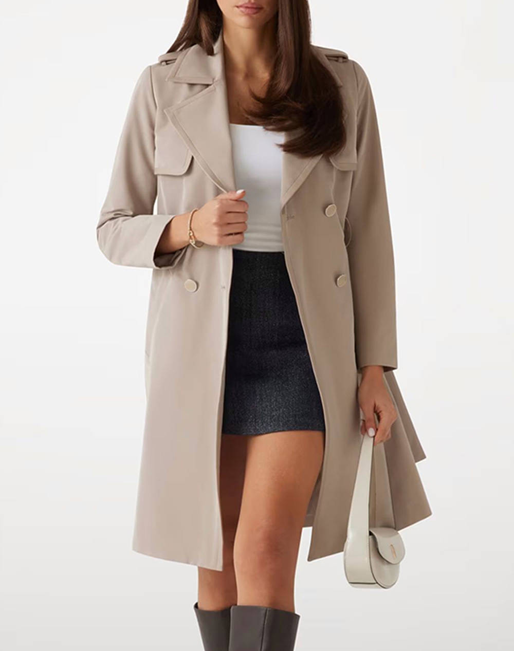 GUESS JENNY PU DETAILS TRENCH GEACA DE DAMA