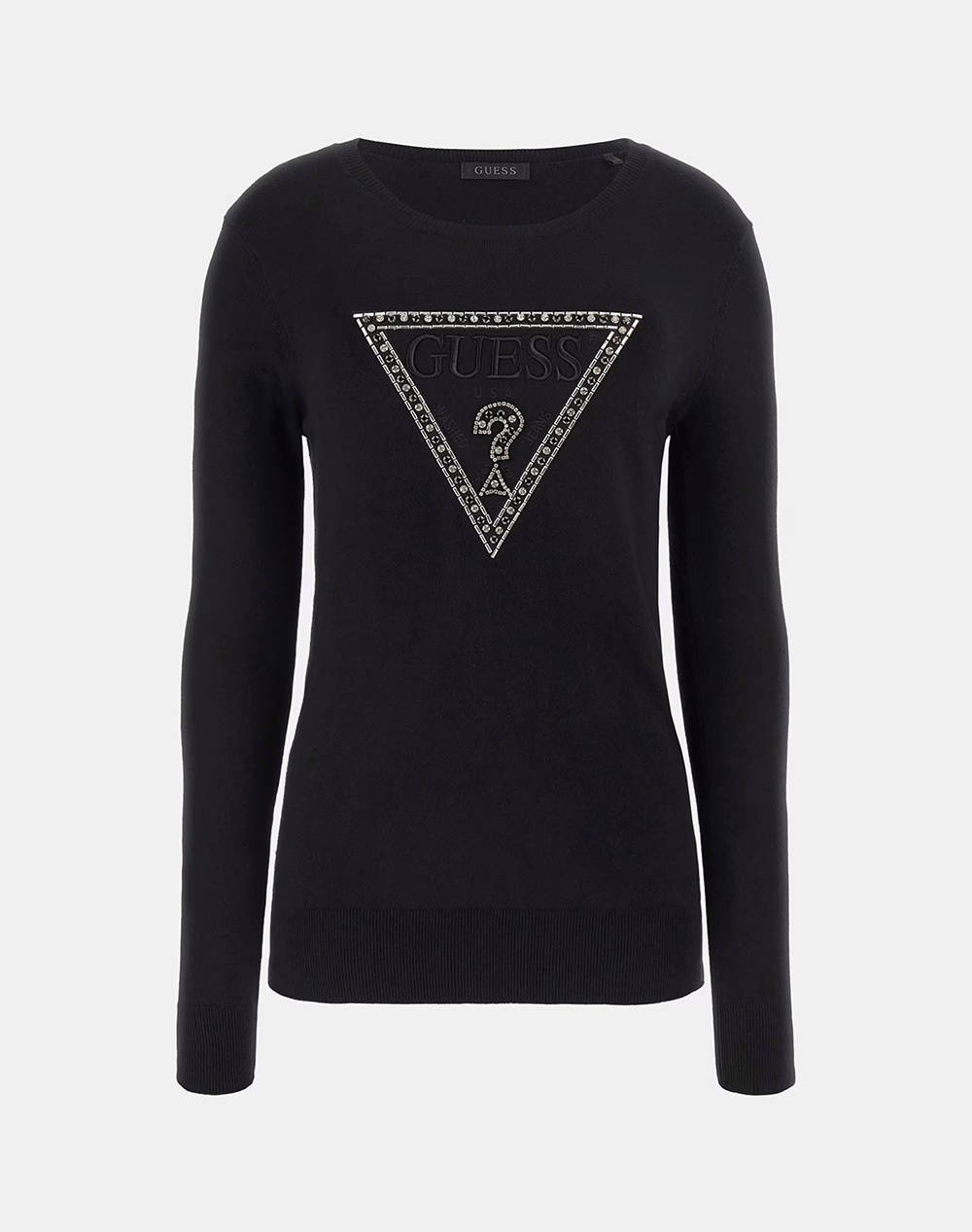 GUESS IVORY TRIANGLE LOGO RN LS SWTR TRICOTAT DE DAMA