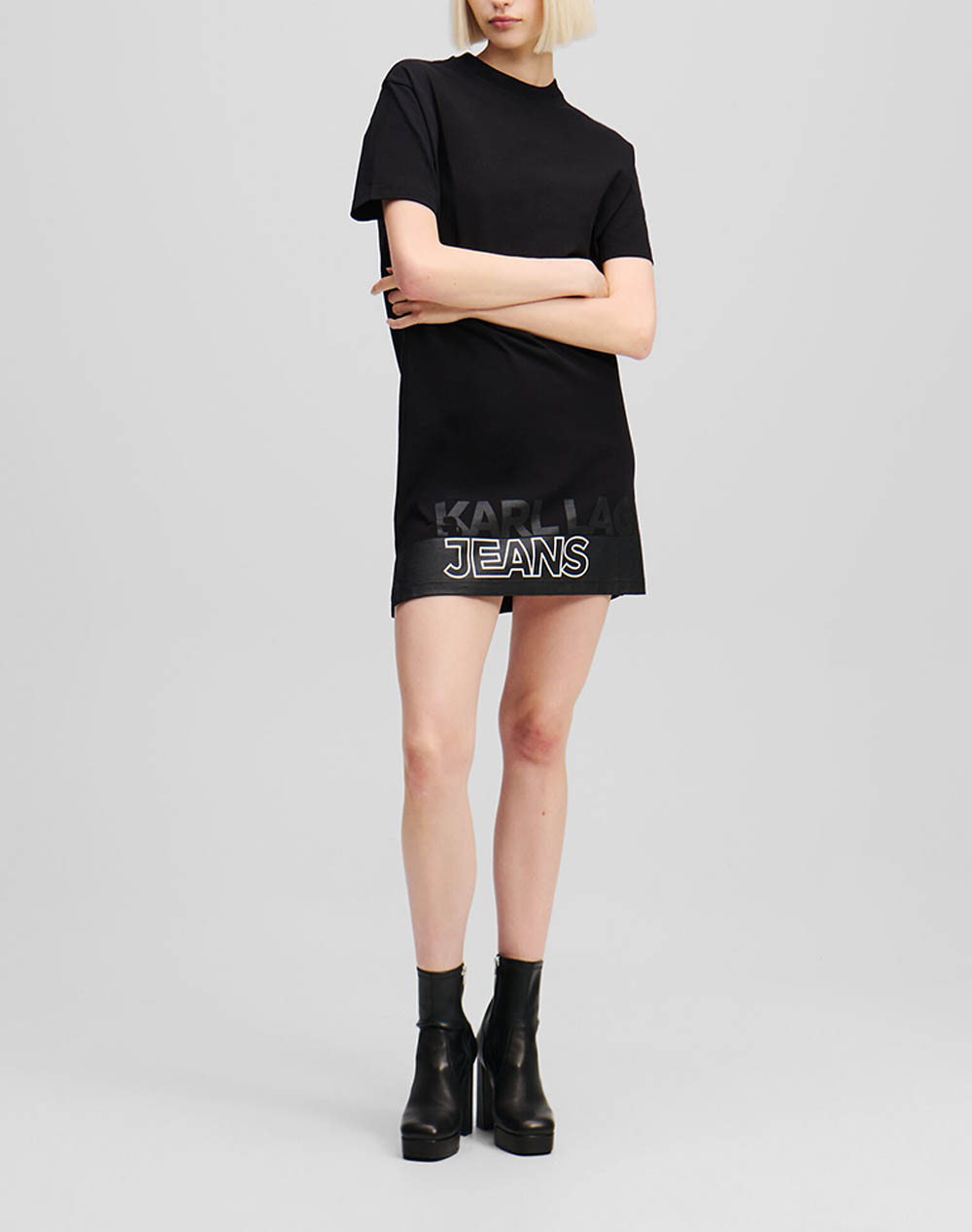 KARL LAGERFELD KLJ RELAXED GRAPHIC TEE DRESS